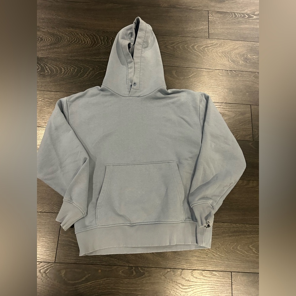 ZARA Classic Hooded Pullover Sweatshirt - Light Blue